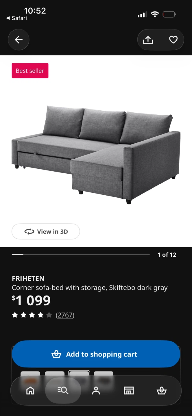 FREE Ikea Corner Sofa-bed with Storage
