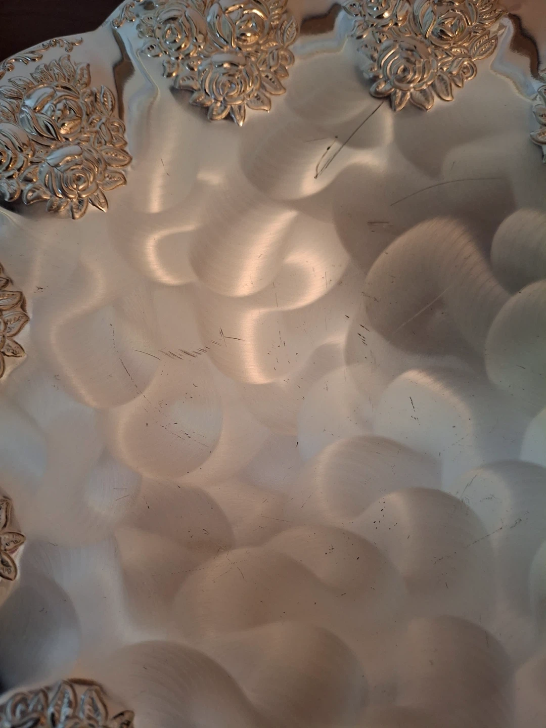 Vintage silver plated bowl with rose detail - photo 4