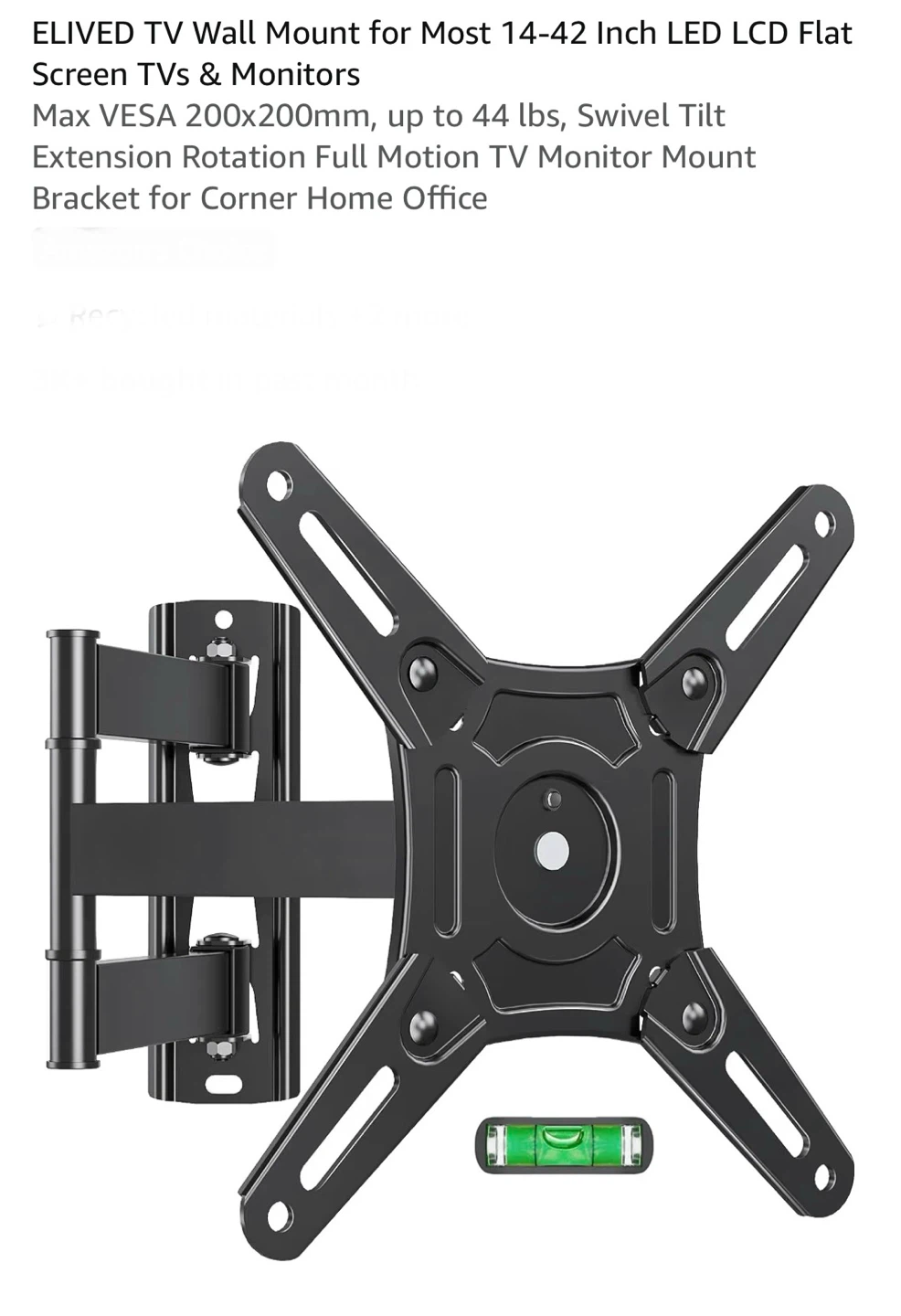 ELIVED Full Motion TV Wall Mount