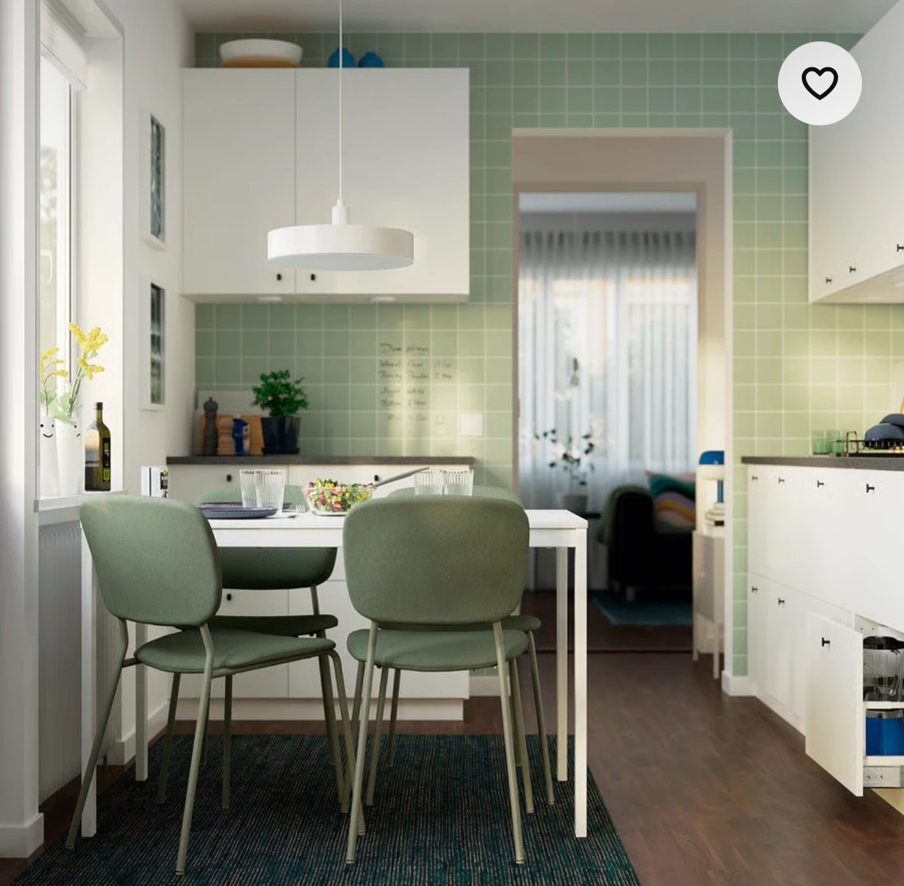 IKEA VIHALS extendable dining table in white - photo 2