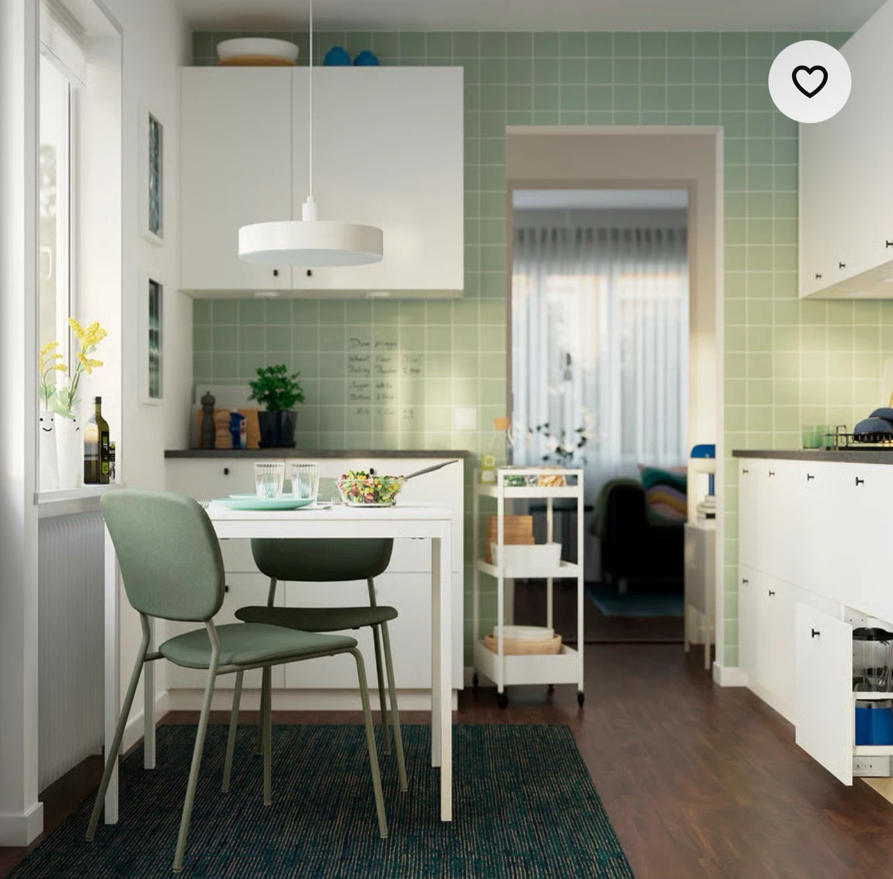 IKEA VIHALS extendable dining table in white - photo 3