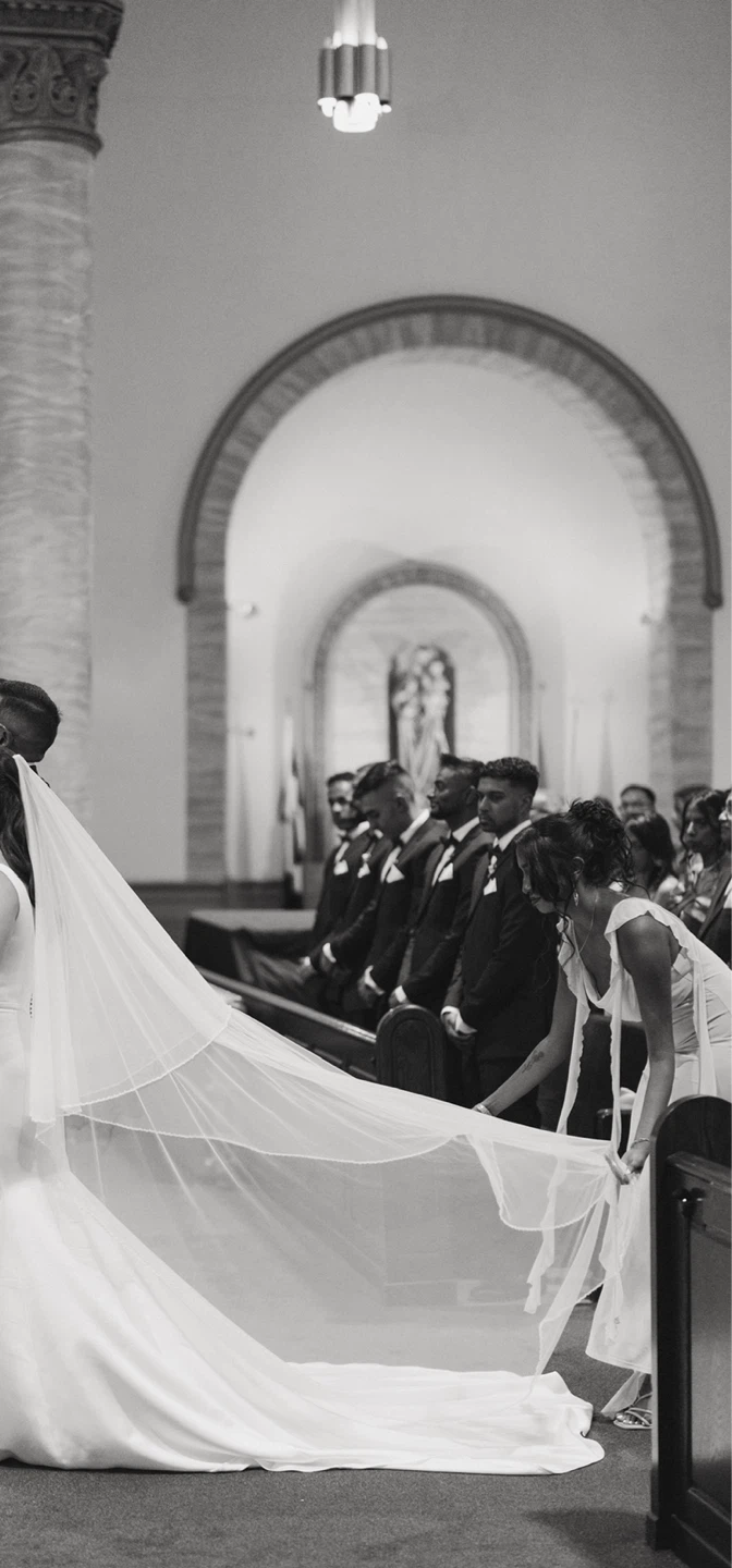 Chapel Length Ivory Wedding Veil with blusher - photo 2