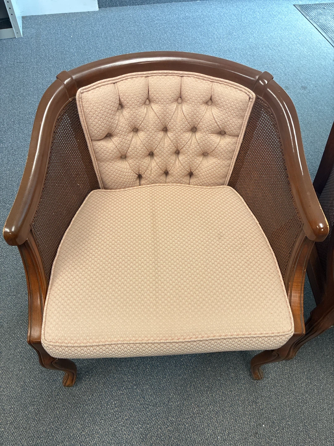 Vintage Button-Tufted Accent Chair
