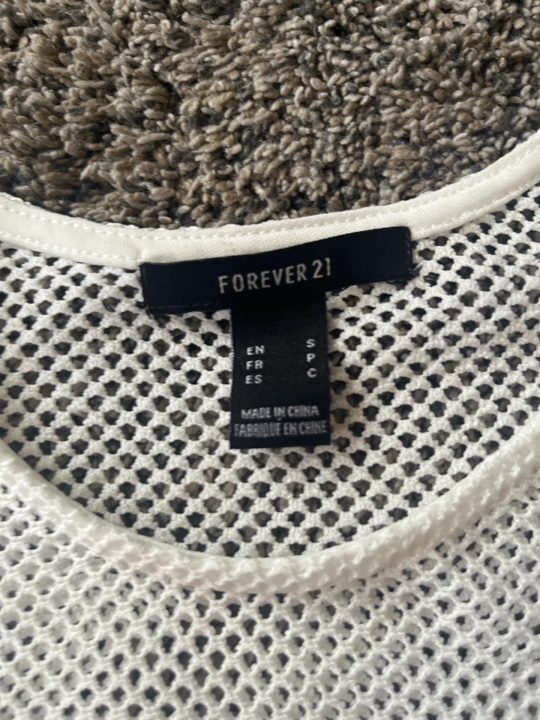 Forever 21 White Mesh Long Sleeve Top - photo 2