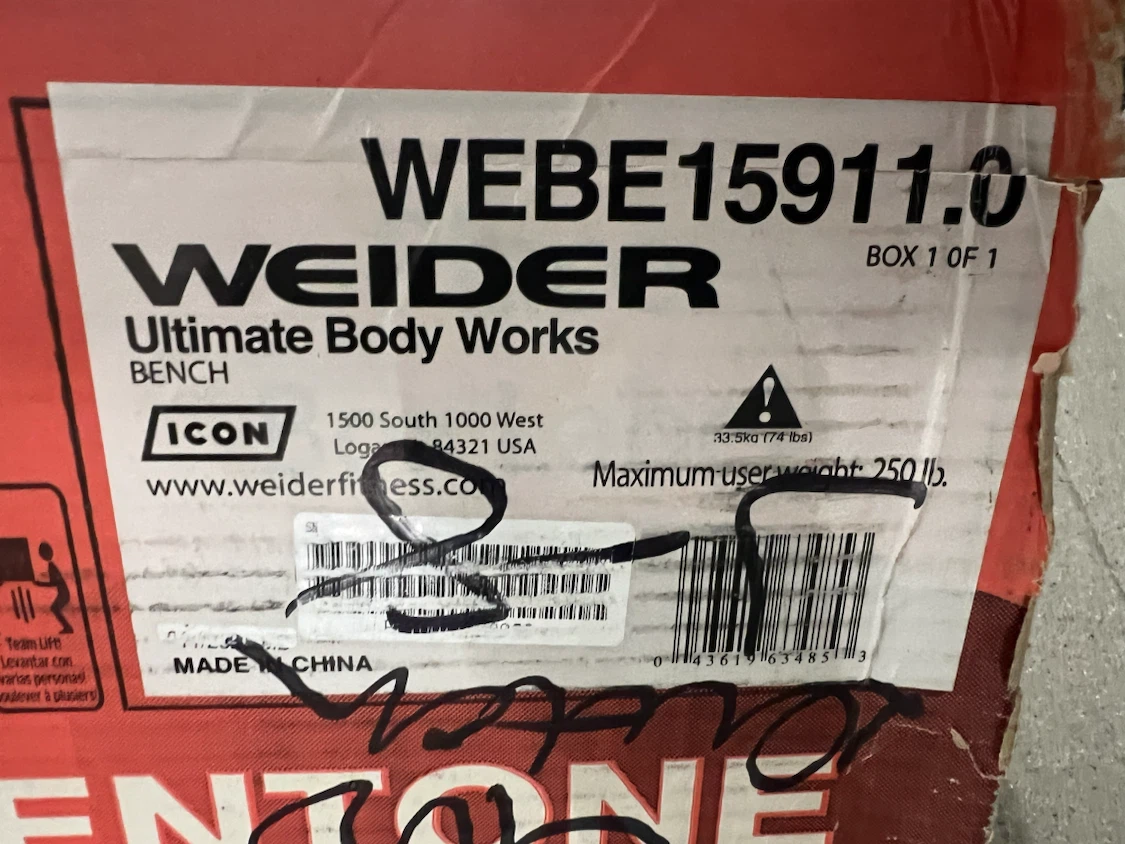 Weider Ultimate Body Works Bench - photo 2