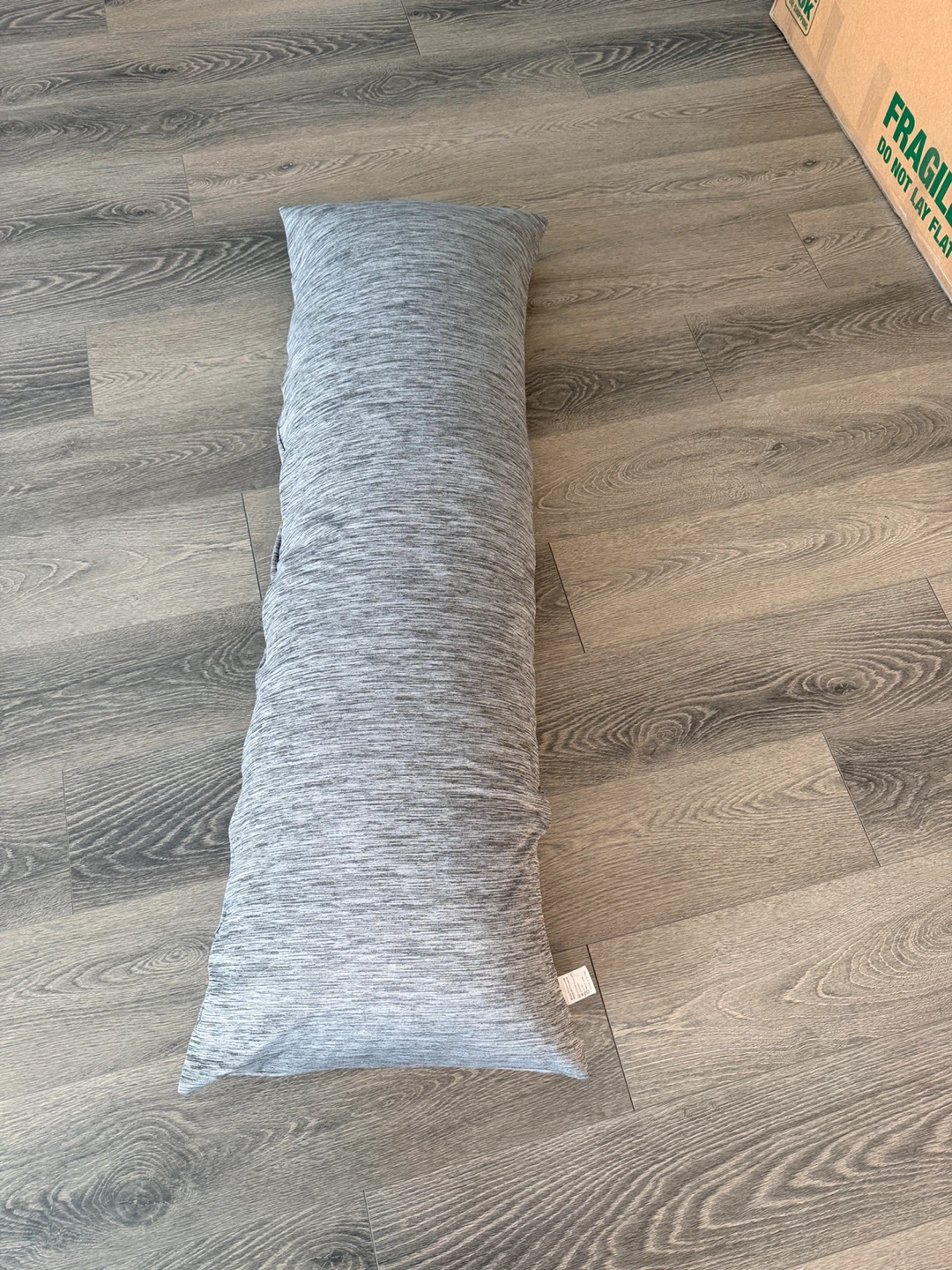 Grey Body Pillow with Removable Case