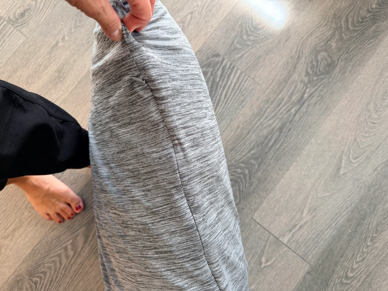 Grey Body Pillow with Removable Case - photo 4
