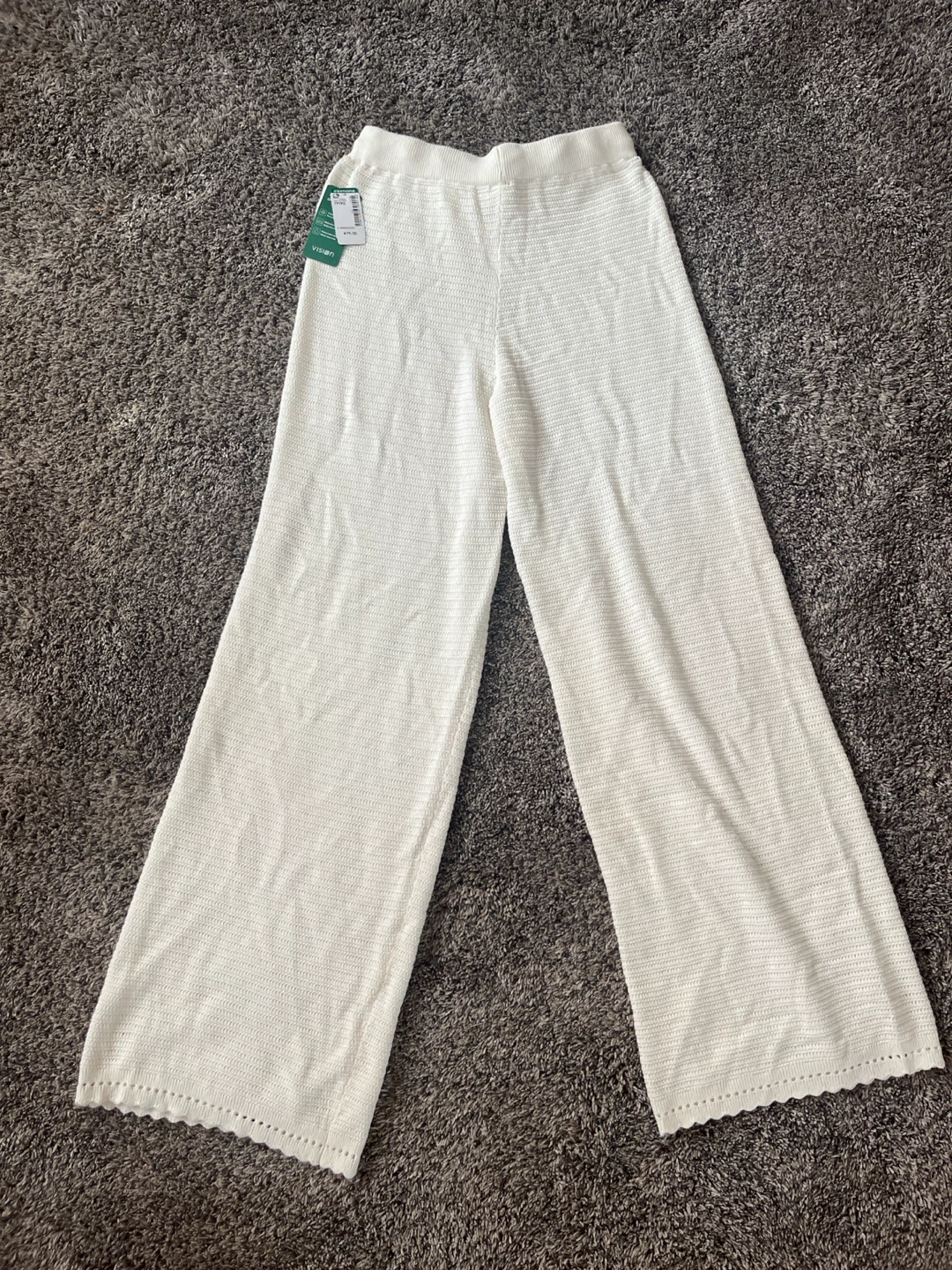 Simons Cream Wide-Leg Knit Pants XS - photo 3