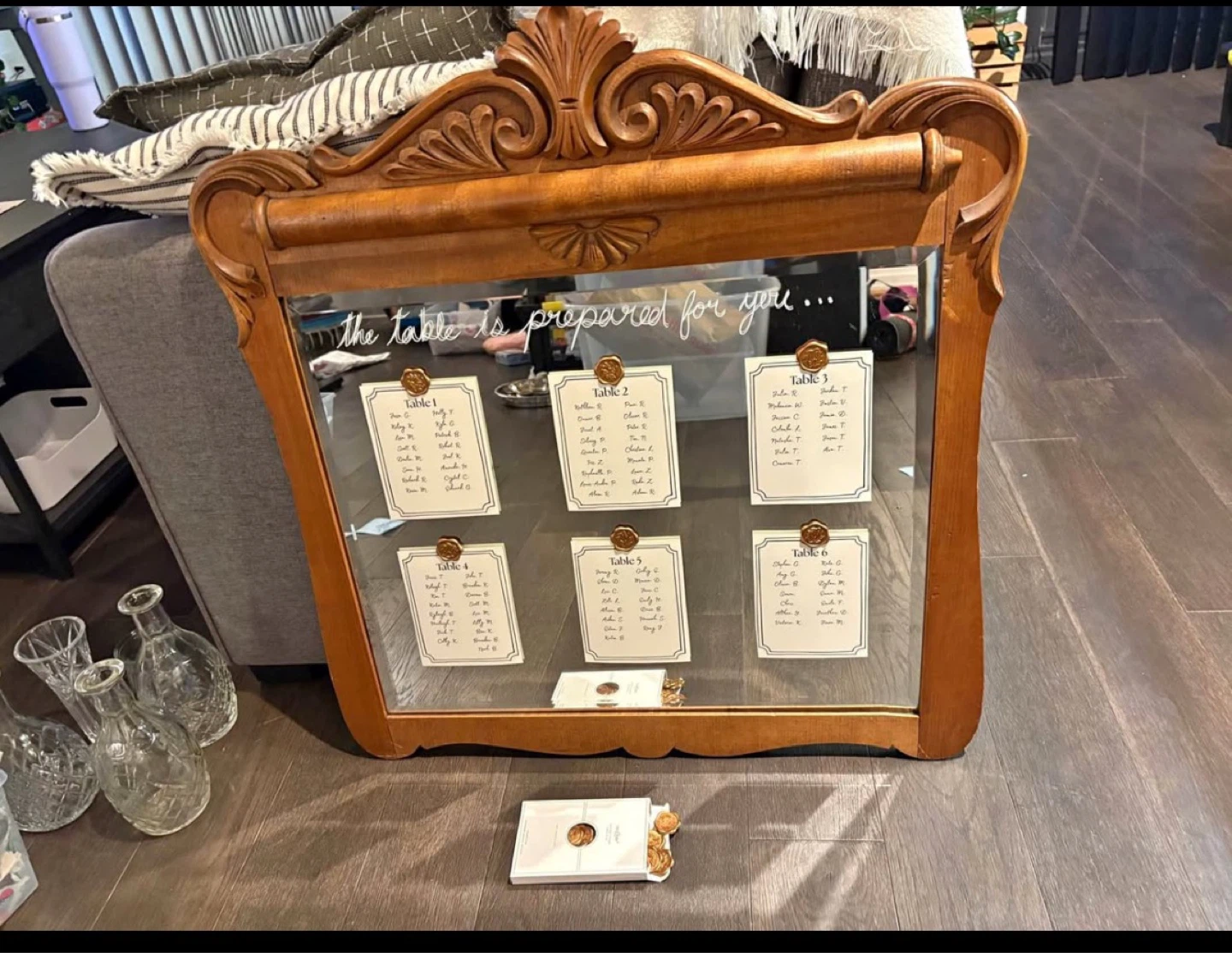 Vintage Ornate Wooden Mirror