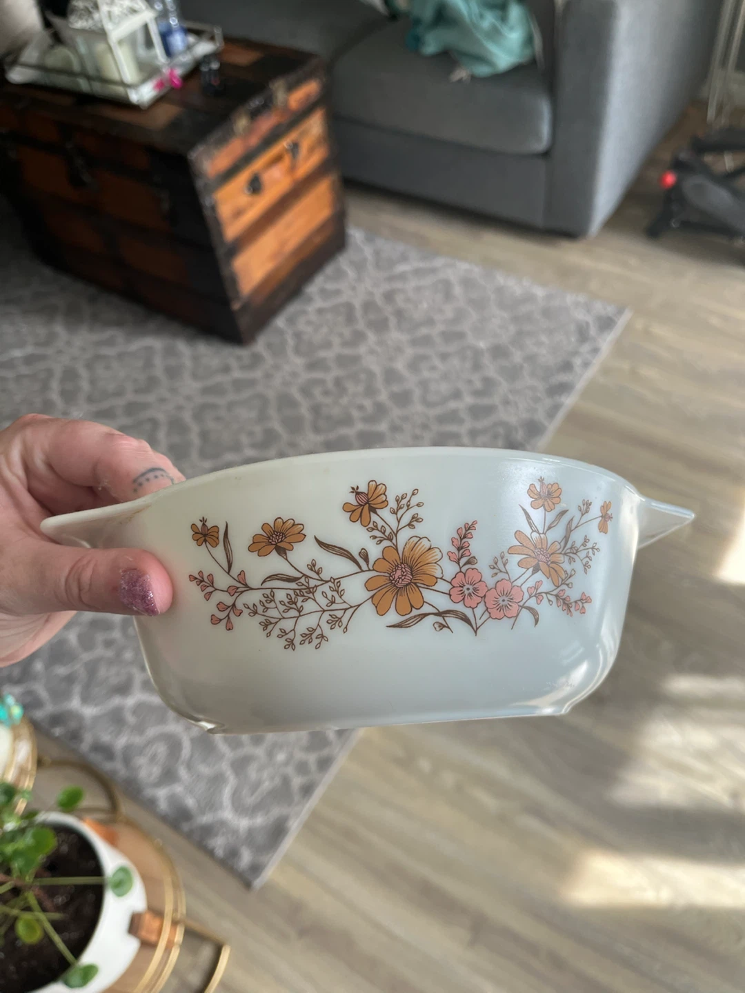 Floral Pyrex dish