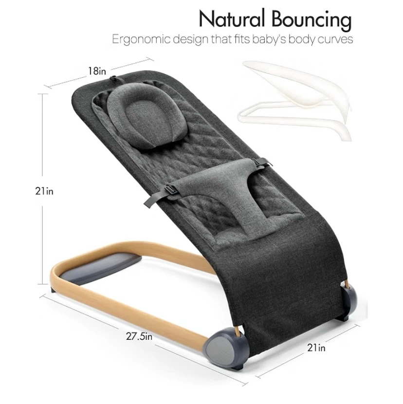 New Portable Baby Bouncer Dark Grey - photo 2