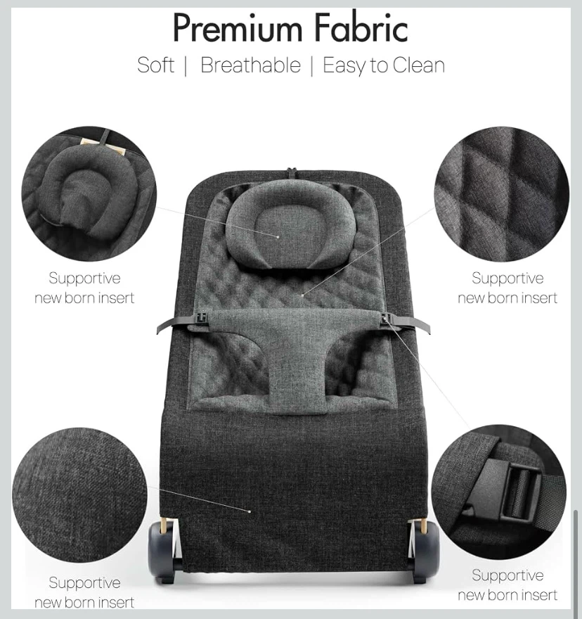 New Portable Baby Bouncer Dark Grey - photo 3