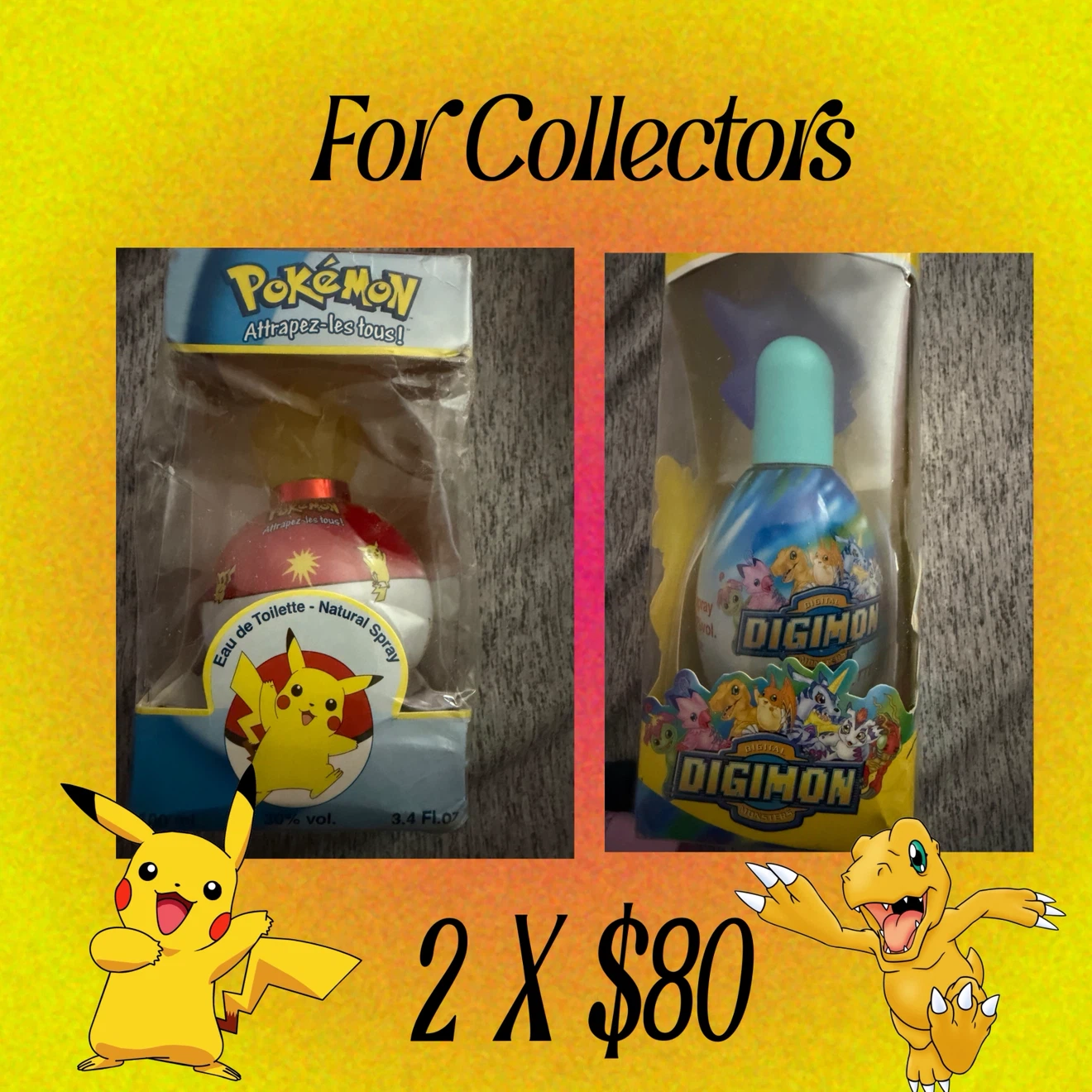 Pokemon and Digimon Perfume Set (2X$80)