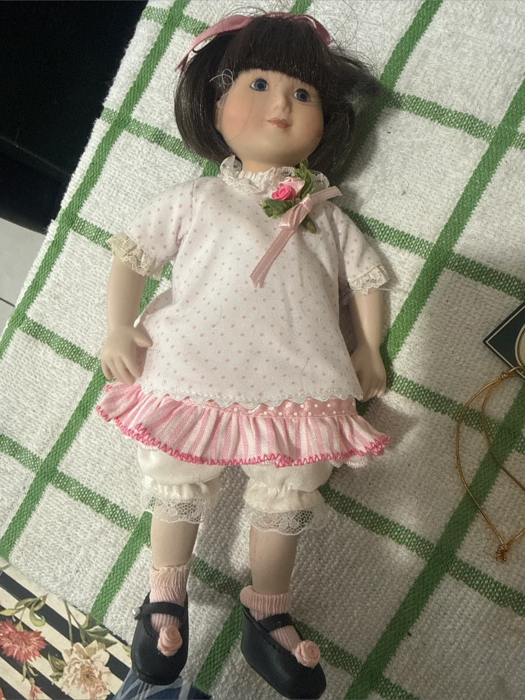 Margaret Collectible Porcelain Doll with Pink Outfit