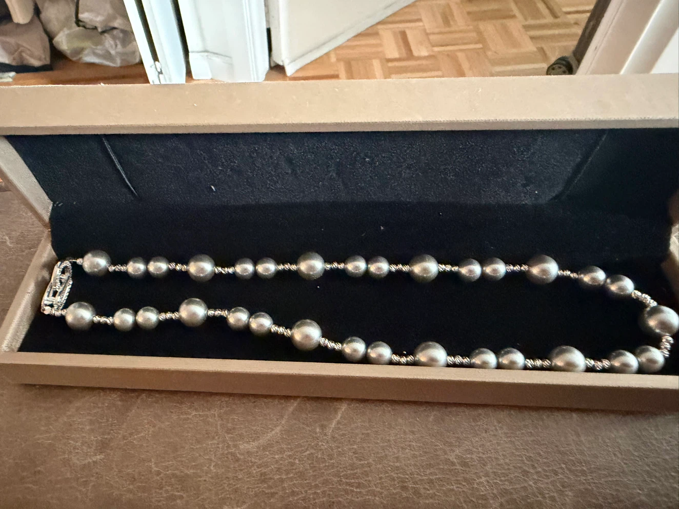 Grey Pearl Beaded Necklace