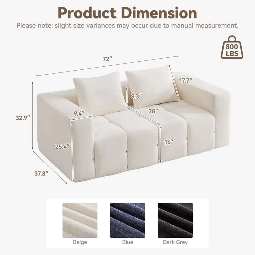 72-inch 2-seater compression sofa - photo 2