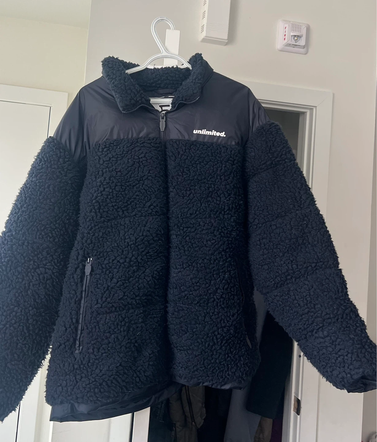 UN01 House Brand Black Sherpa Jacket