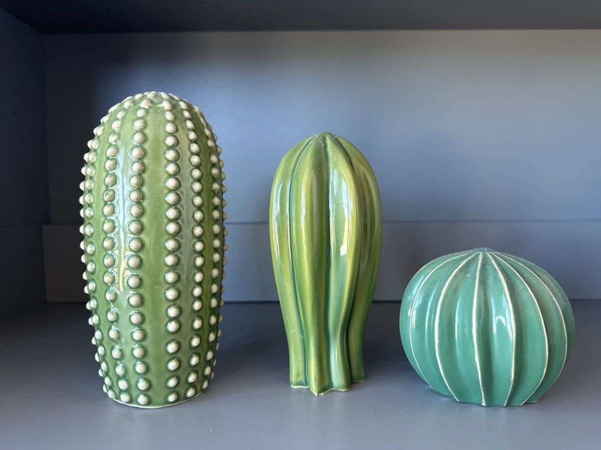 Set of 3 Ceramic Cactus Figurines ikea