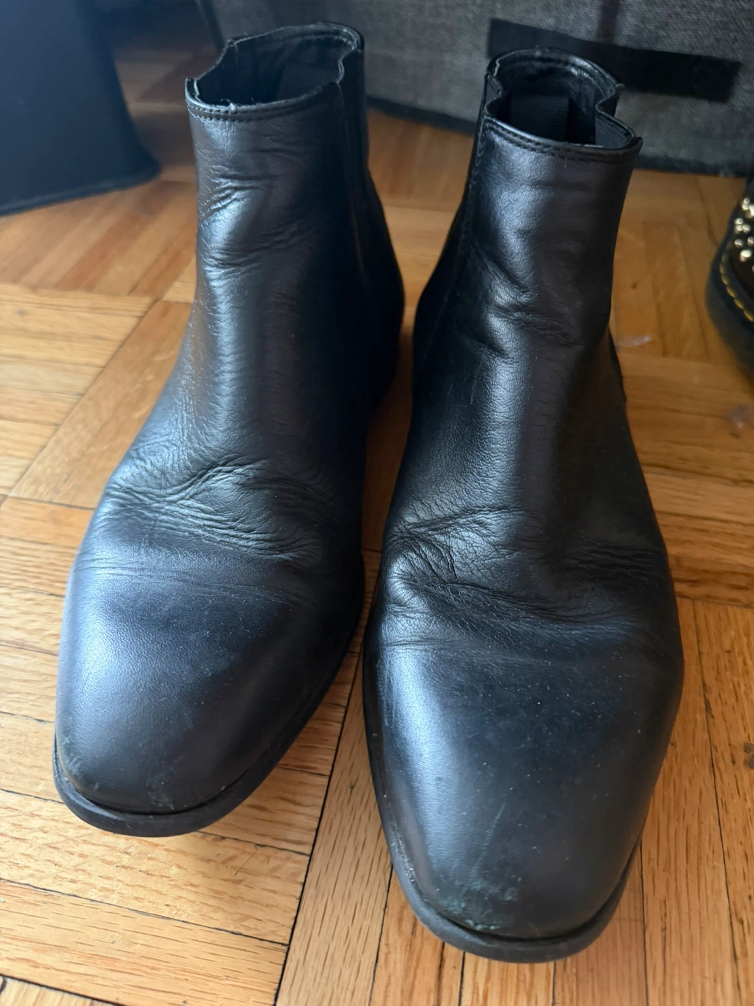 Zara Black Leather Chelsea Boots