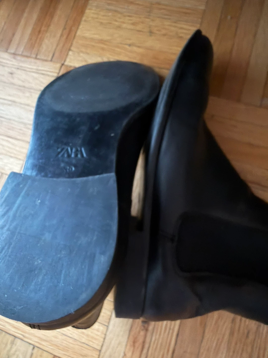 Zara Black Leather Chelsea Boots - photo 5