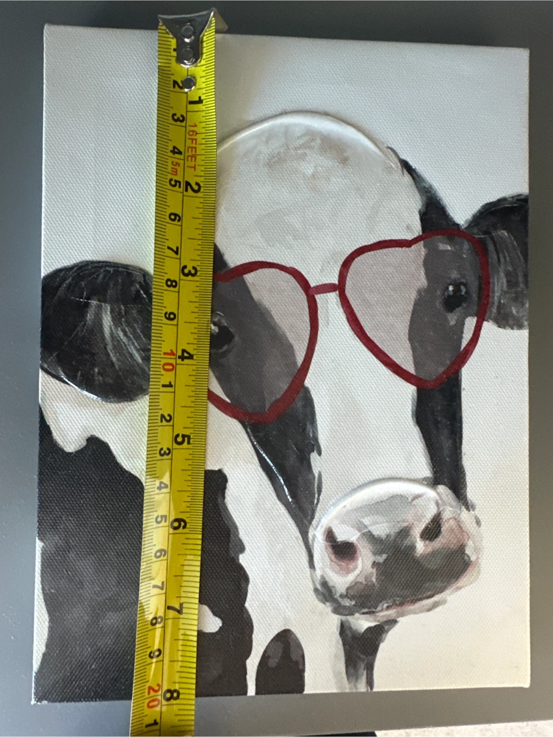 Cow with heart sunglasses canvas wall art - photo 3