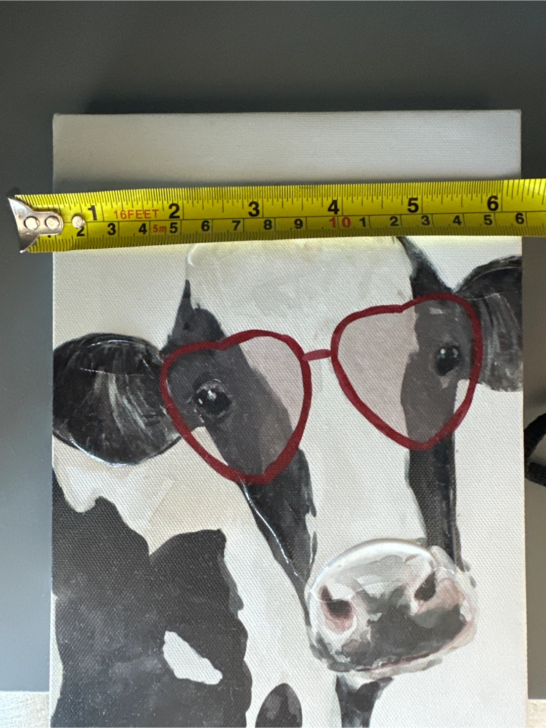 Cow with heart sunglasses canvas wall art - photo 4