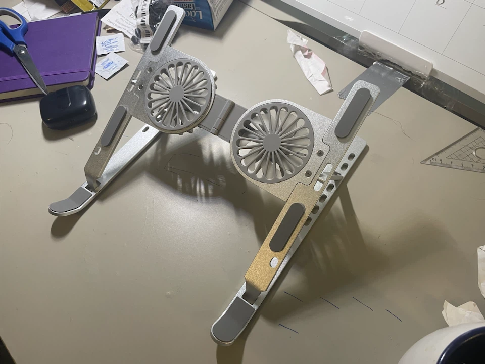 Adjustable Laptop Stand with Dual Cooling Fans