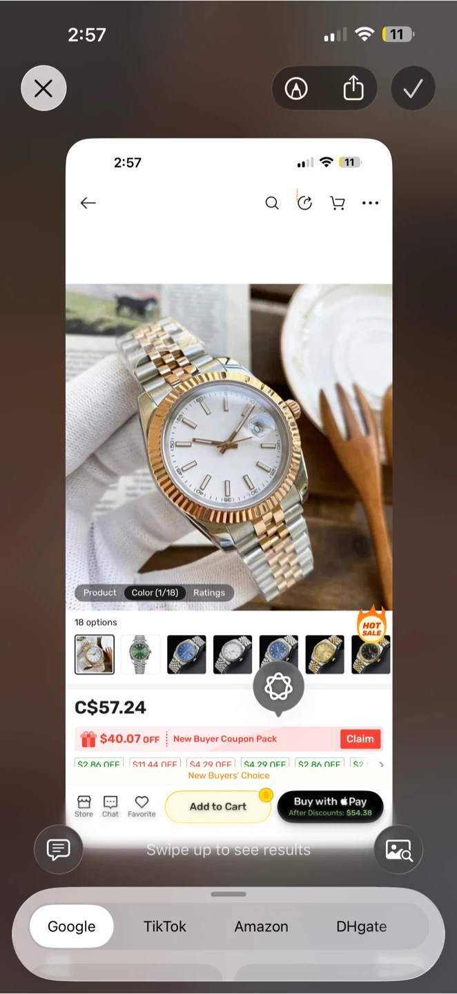 Two-Tone Analog Wristwatch - photo 3