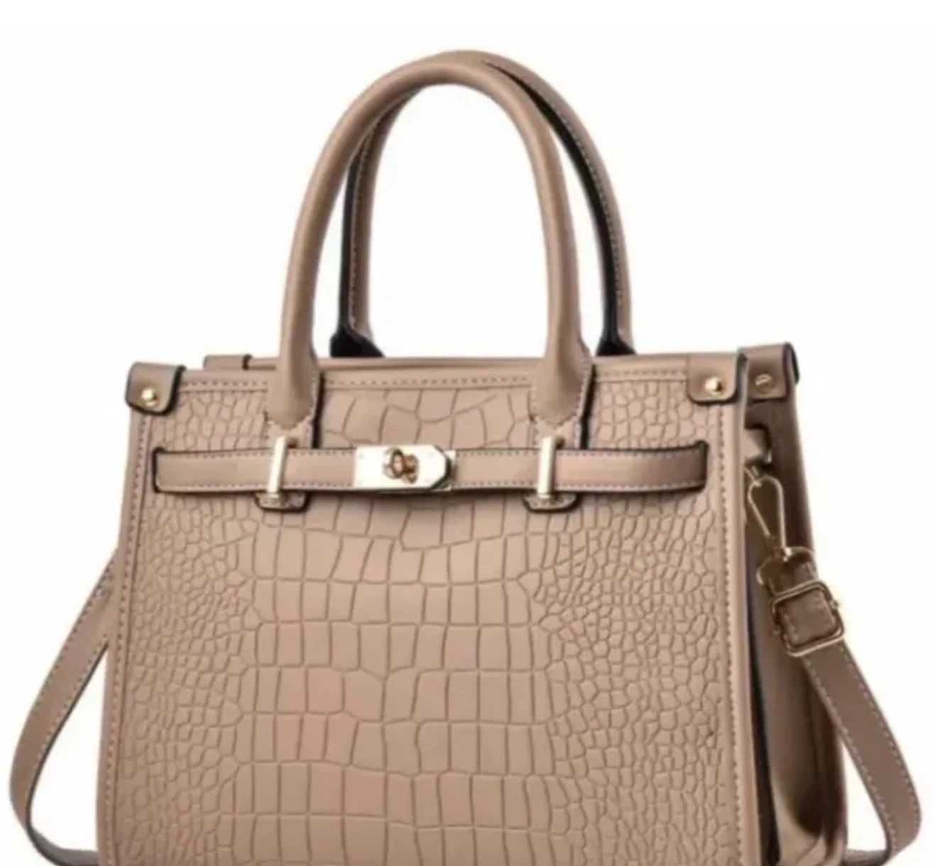 Crocodile Pattern Satchel Handbag