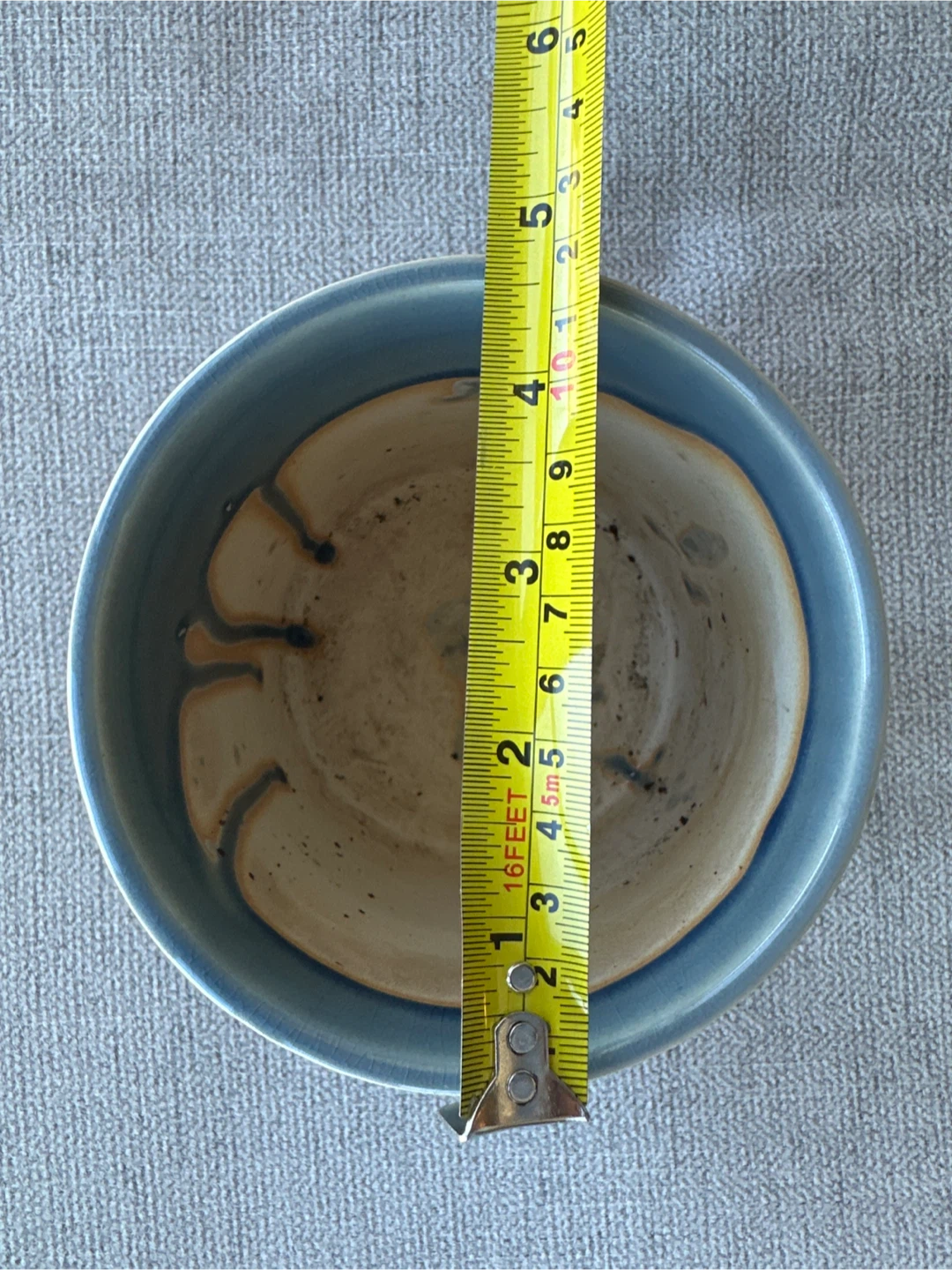 Blue ceramic plant pot with saucer - photo 4
