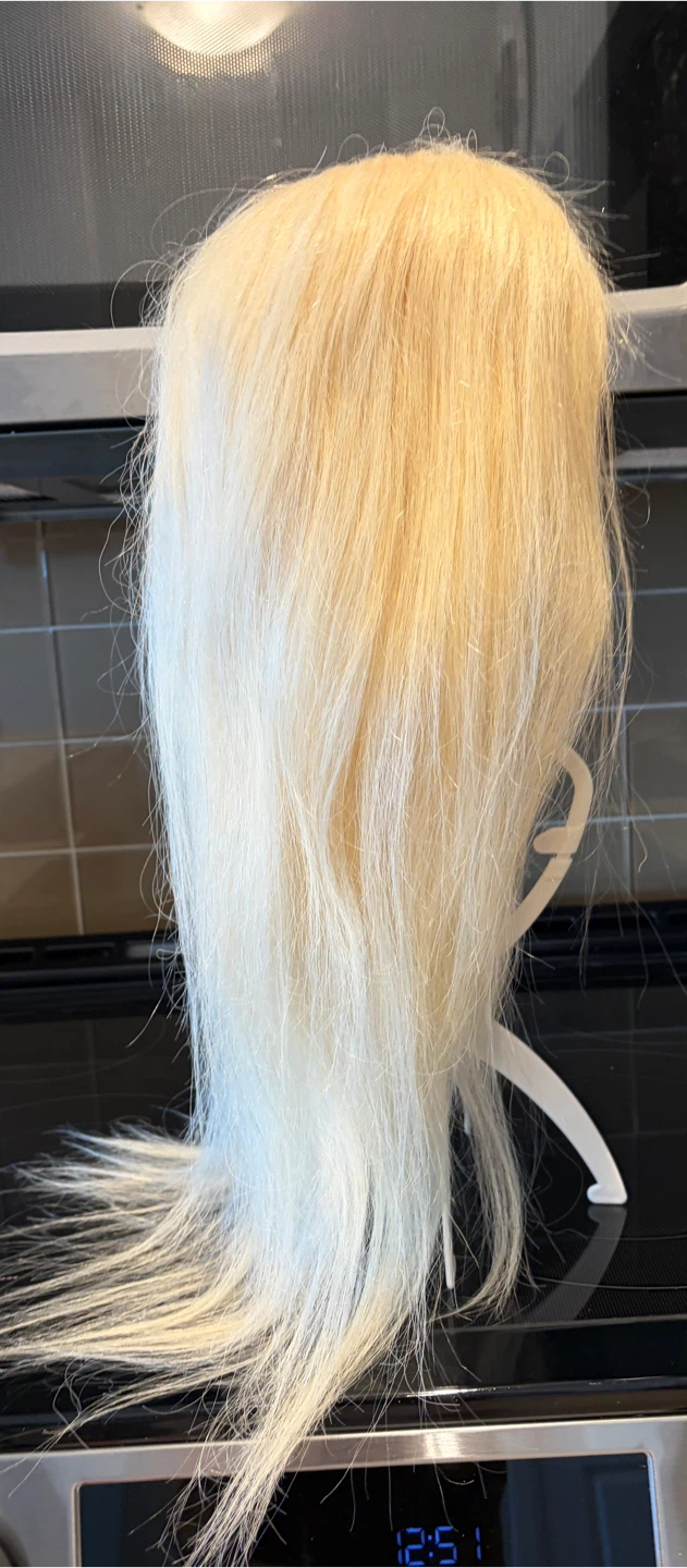 18” Blonde Real Hair Wig, Curly Brand New!