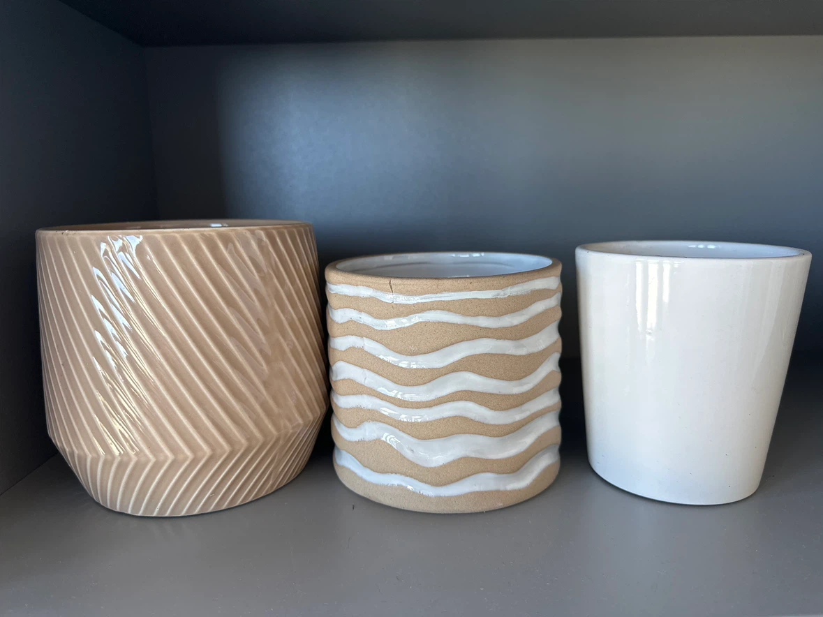 Set of Three Decorative Ceramic Planters