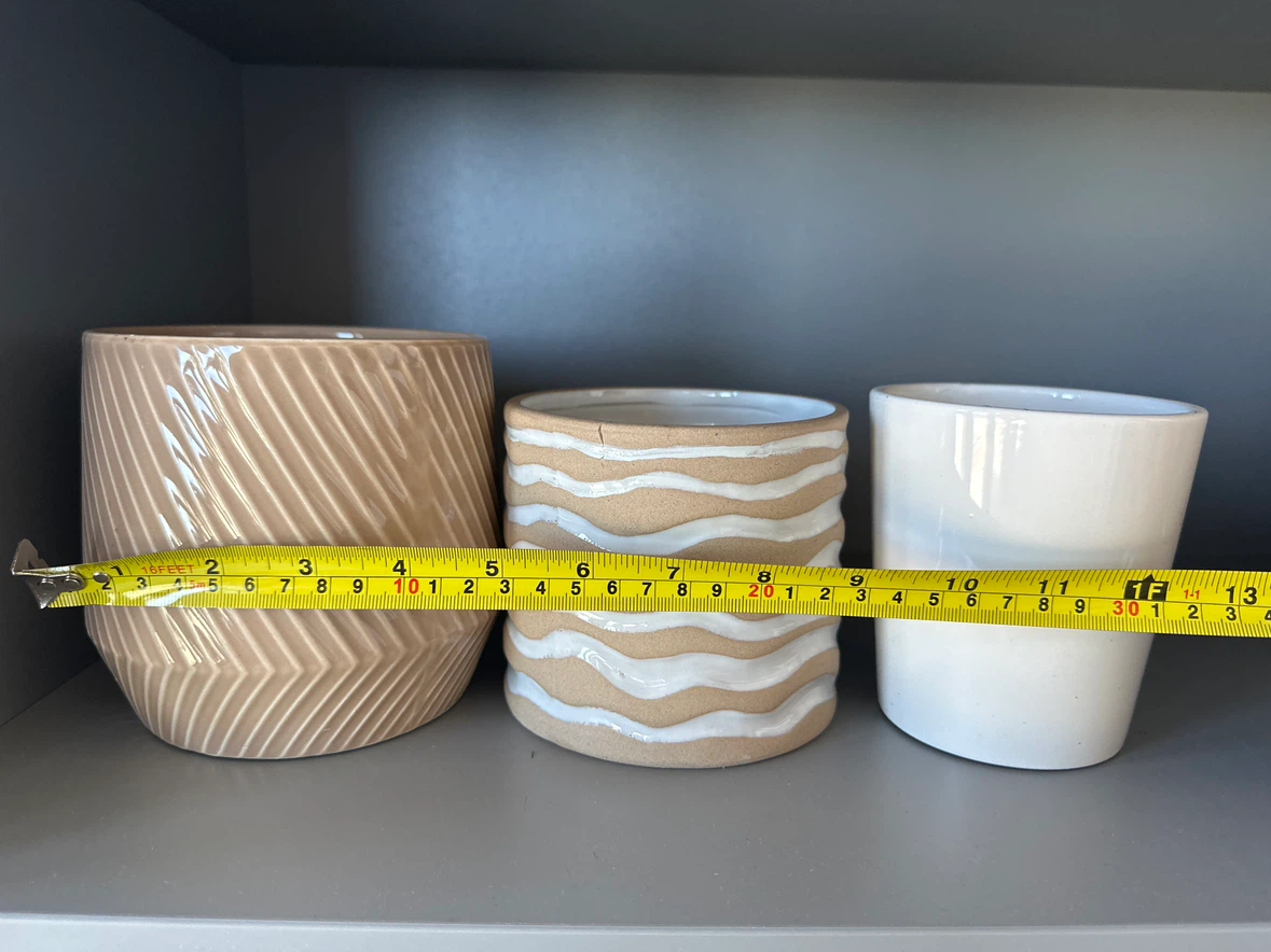 Set of Three Decorative Ceramic Planters - photo 2