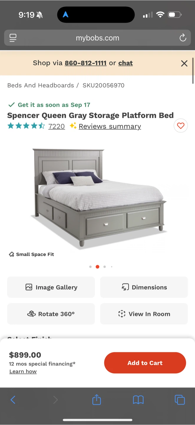 Bob's Discount Furniture Spencer full Storage Bed and dresser