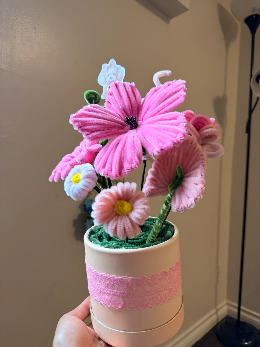 Chenille flower pot