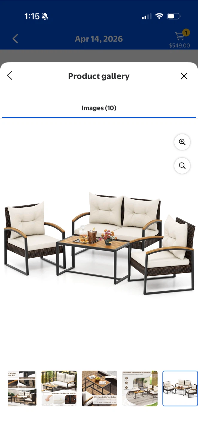 4-Piece Outdoor Wicker Patio Furniture Set