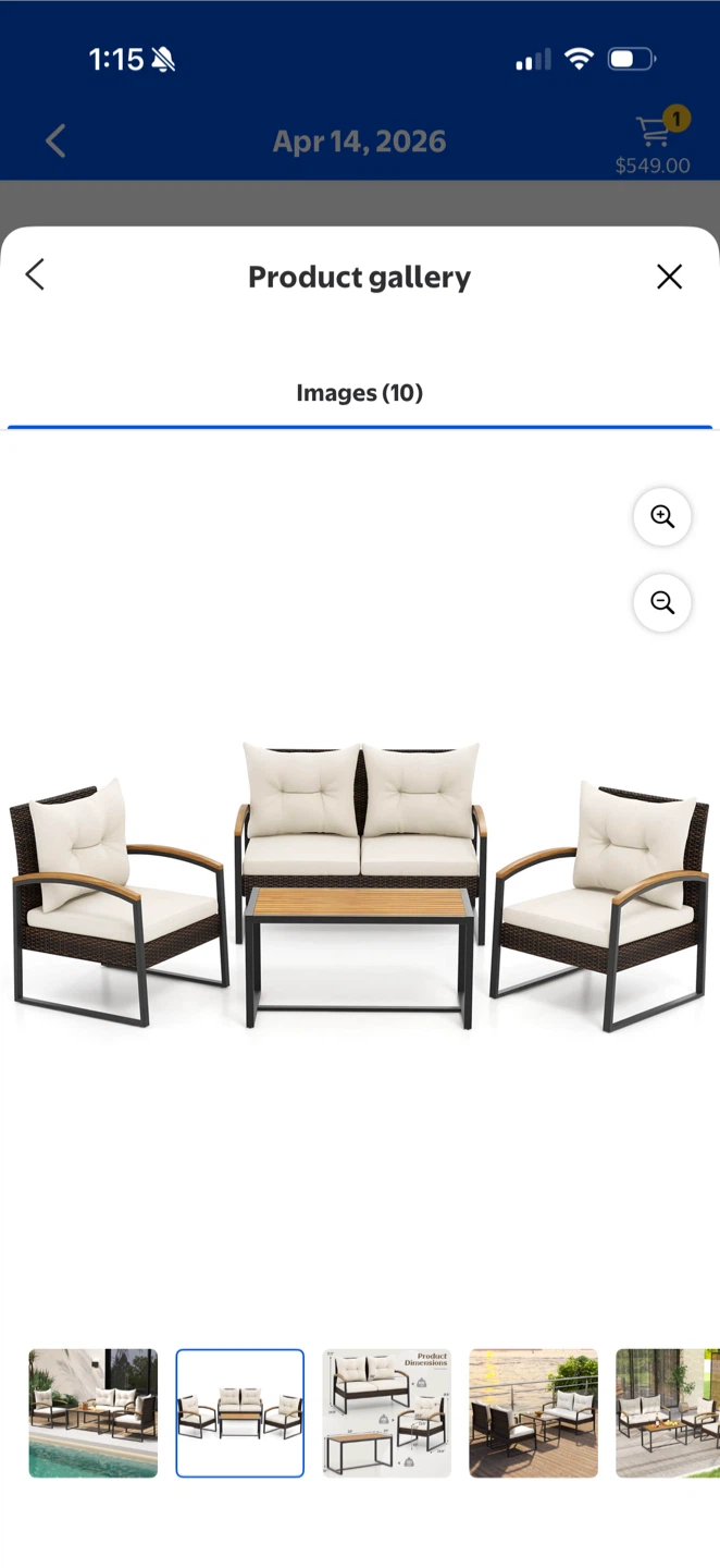 4-Piece Outdoor Wicker Patio Furniture Set - photo 2