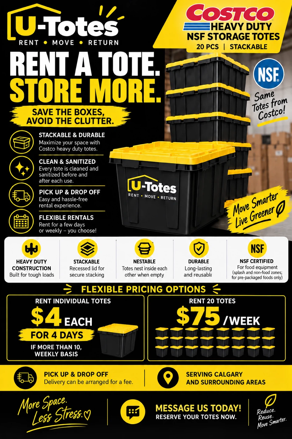 Reusable Moving Totes for Rent