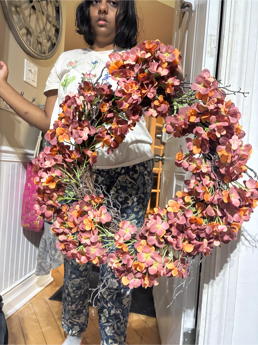 Autumn Faux Hydrangea Wreath