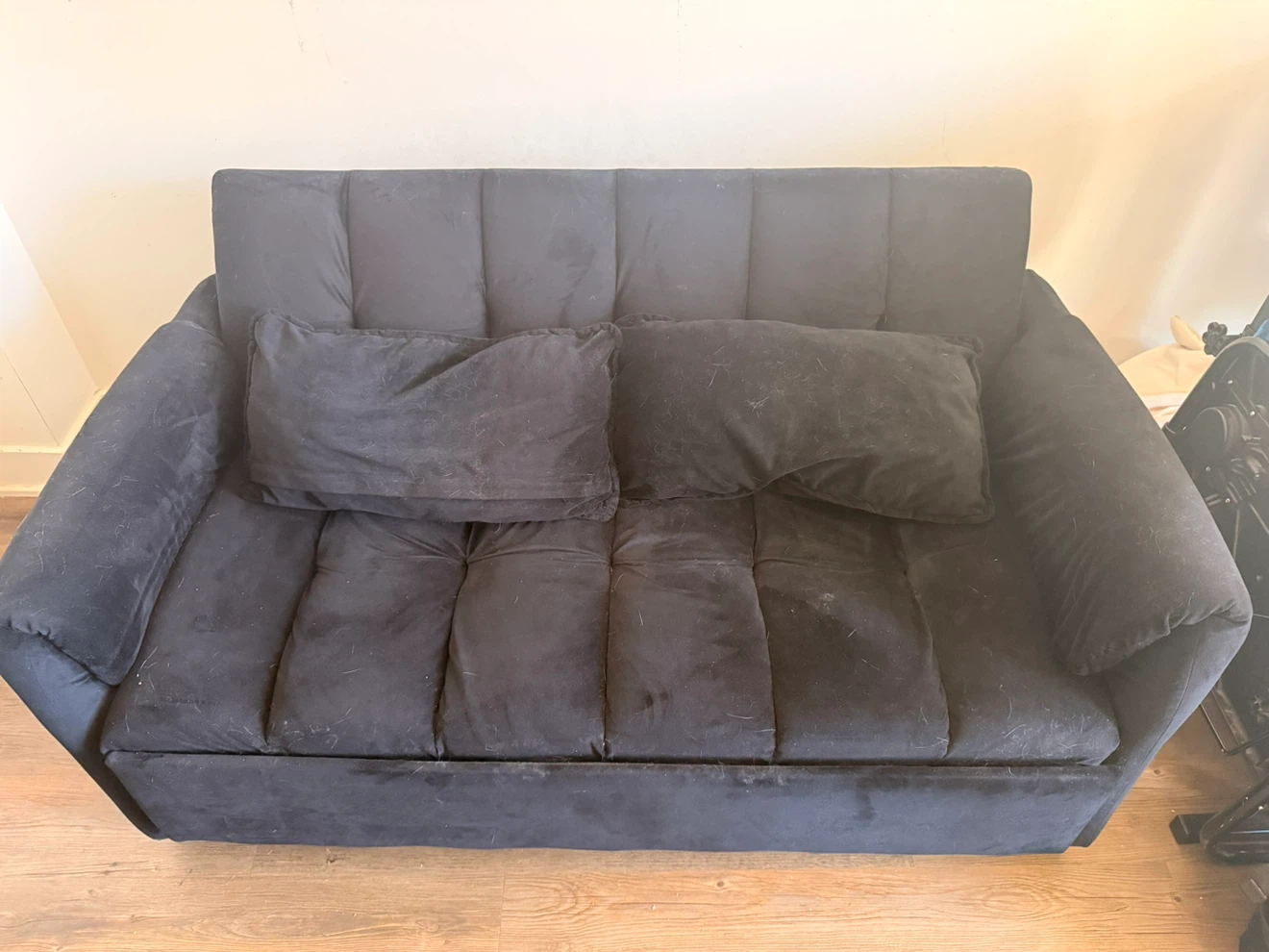 Black Fabric Sofa Bed / broken