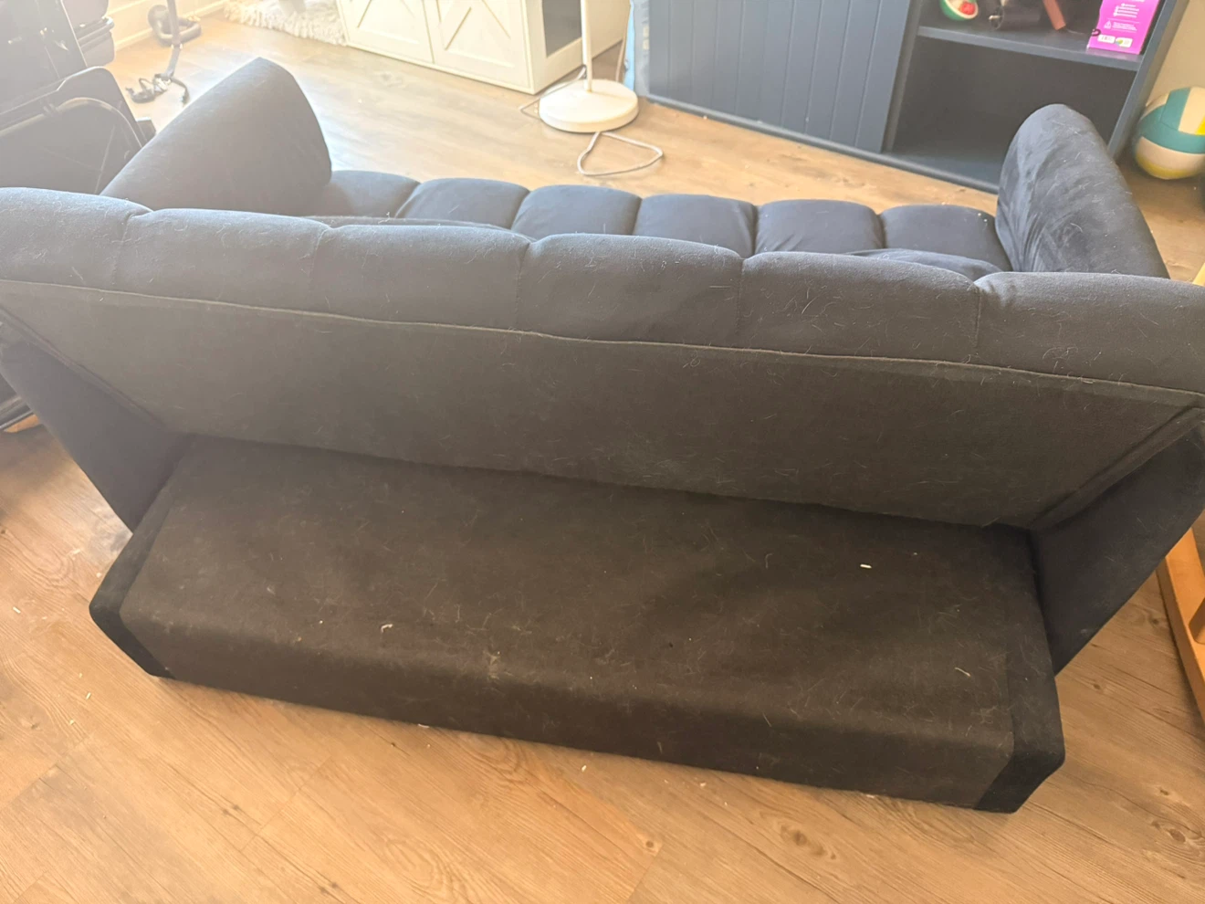 Black Fabric Sofa Bed / broken - photo 2