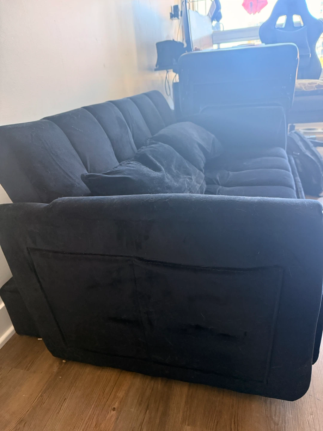 Black Fabric Sofa Bed / broken - photo 3