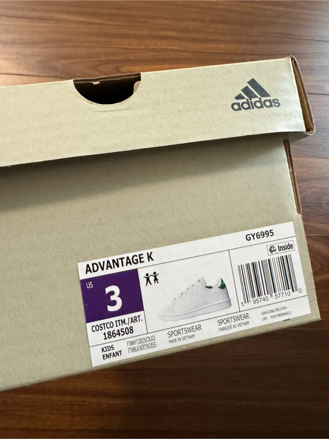 Adidas Advantage K Kids Shoes Size 3 - photo 4