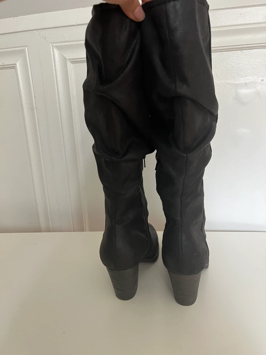 Black Heeled Slouch Boots - photo 2