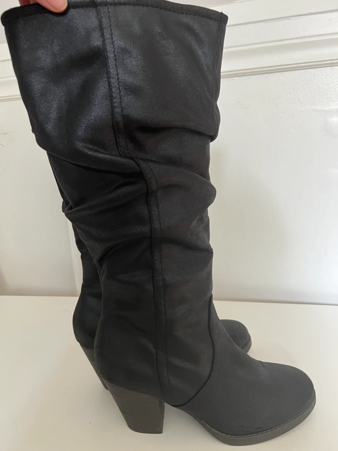 Black Heeled Slouch Boots - photo 3