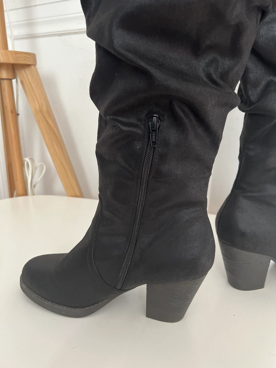 Black Heeled Slouch Boots - photo 5