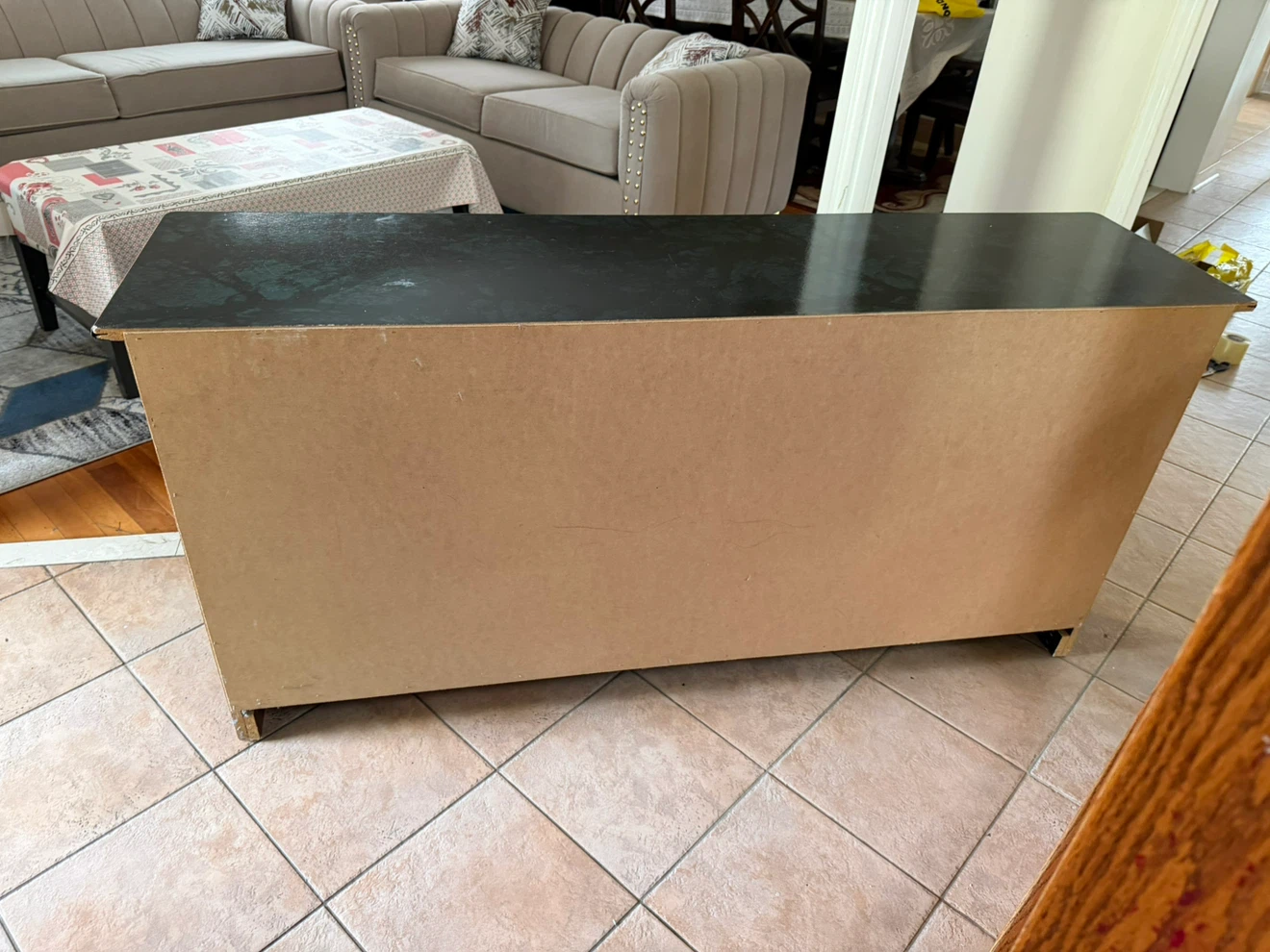 Green faux marble desk console - photo 2