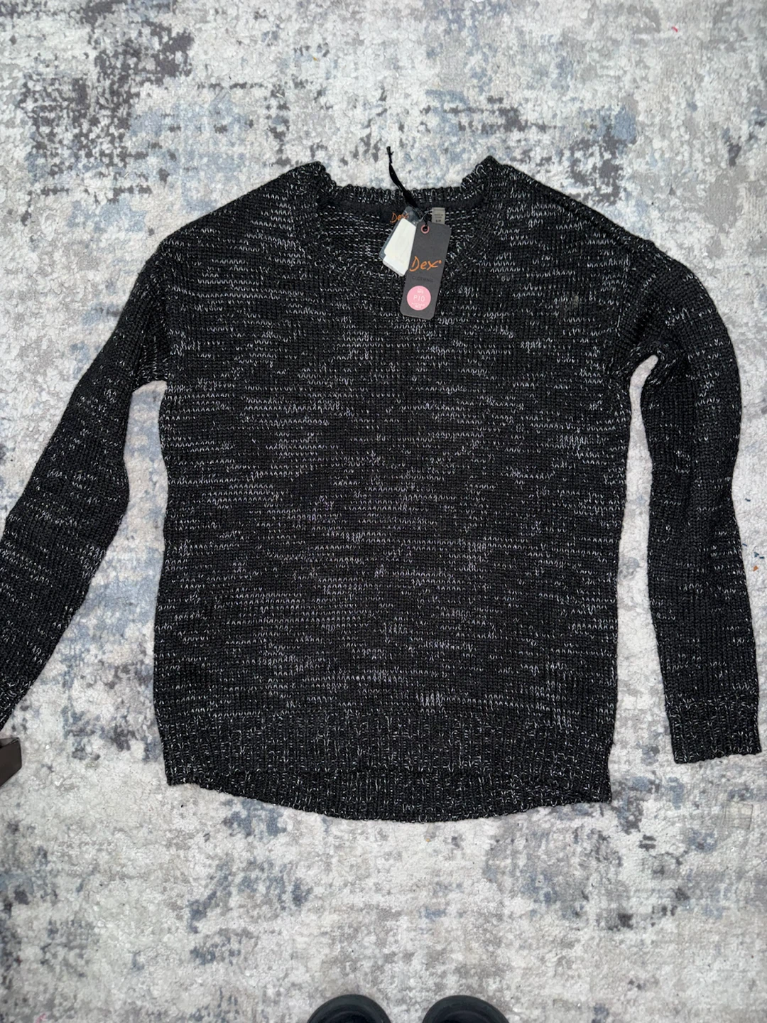 Dex Black and Silver Knit Sweater