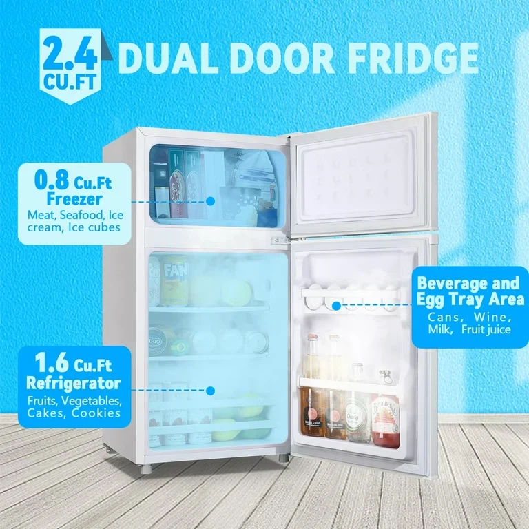 Small Refrigerator with Freezer Mini Fridge Removable Shelves - photo 3