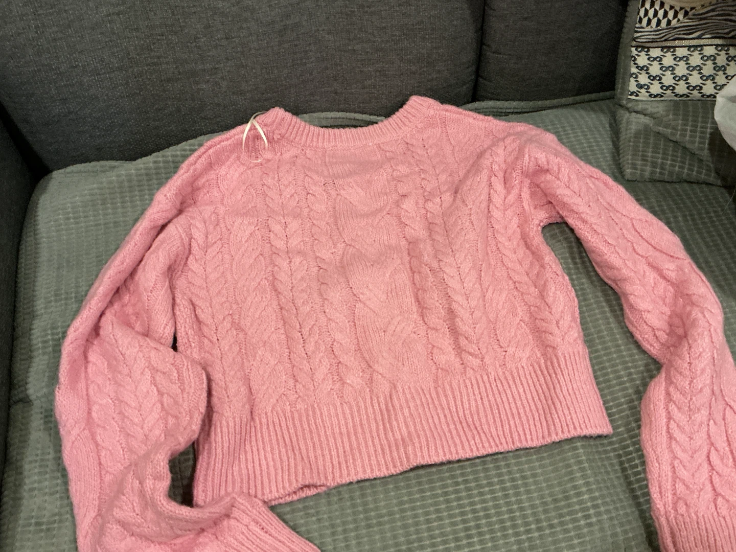 Pink Cable Knit Cardigan - photo 3